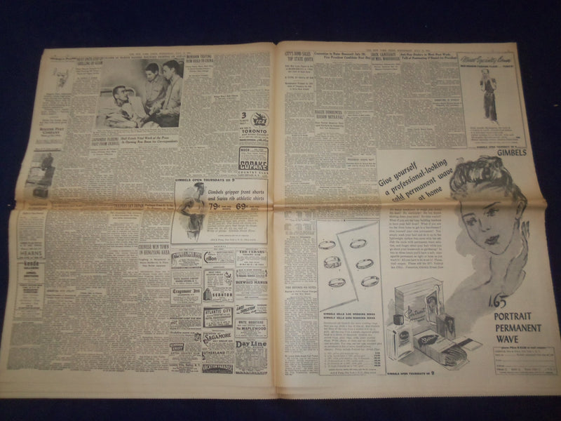 1944 JULY 12 NEW YORK TIMES - ROOSEVELT AGREES TO RUN FOR A FOURTH TERM- NP 6590