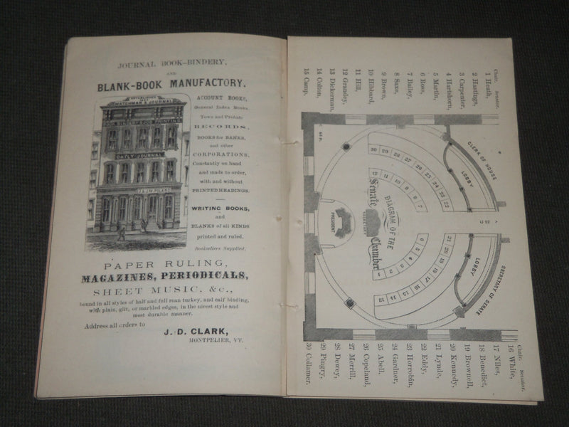 1870-1899 VERMONT LEGISLATURE MANUALS LOT OF 18 ISSUES - KD 3191