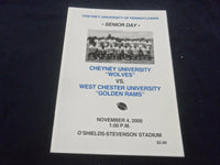 2000 NOV 4 FOOTBALL PROGRAM -CHEYNEY UNIVERSITY VS WEST CHESTER UNIV - SP 1214T