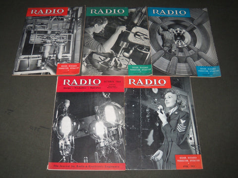 1942-1944 RADIO MAGAZINE LOT OF 5 ISSUES - NICE COVERS - O 2685