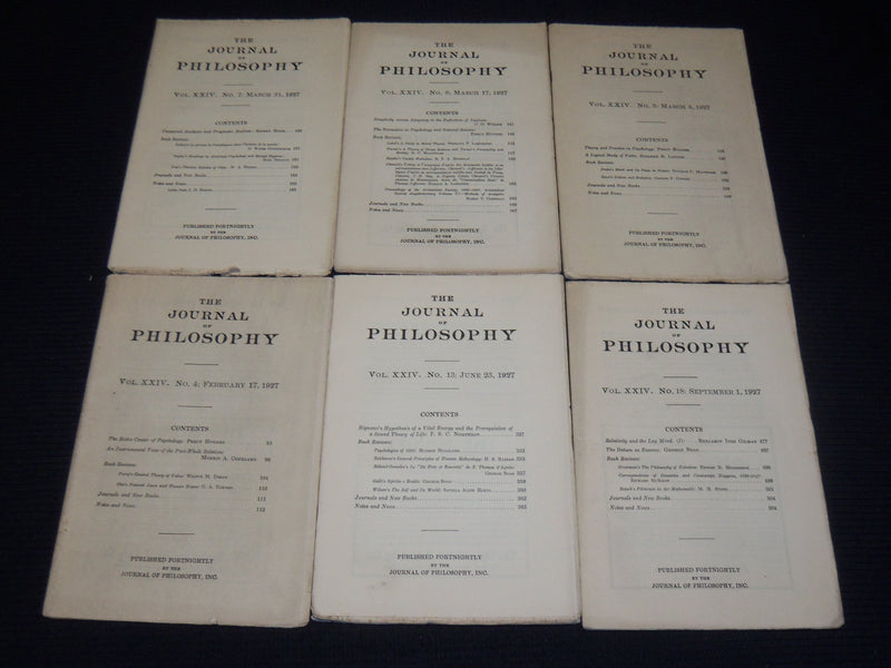 1927 THE JOURNAL OF PHILOSOPHY MAGAZINE LOT OF 19 ISSUES - WR 632D