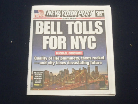 2021 APRIL 7 NEW YORK POST NEWSPAPER- NYC QUALITY OF LIFE PLUMMETS - COLE K'S 13