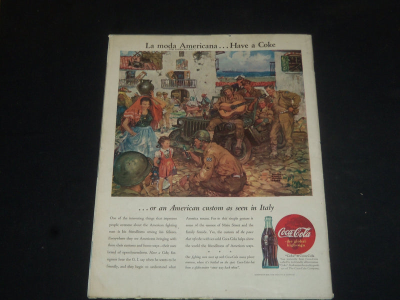 1945 APRIL 7 COLLIER'S MAGAZINE - COCA-COLA AD ON BACK COVER - SP 7828