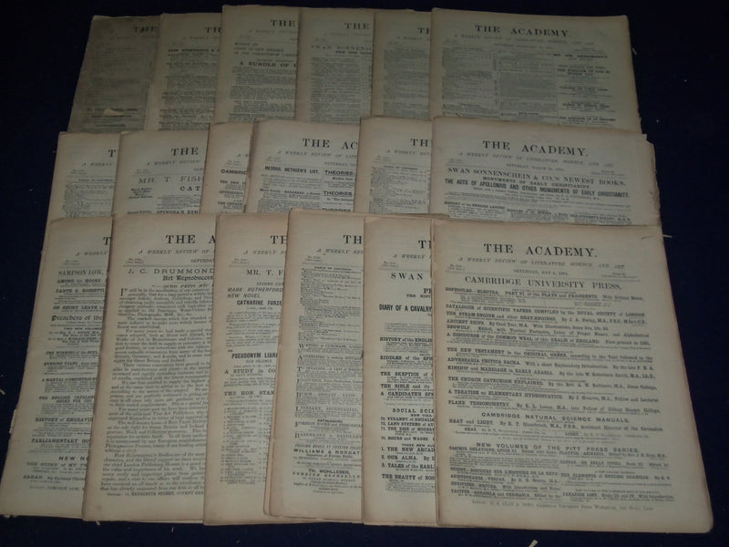 1894 THE ACADEMY WEEKLY REVIEW OF LITERATURE LOT OF 51 ISSUES - LONDON - O 4