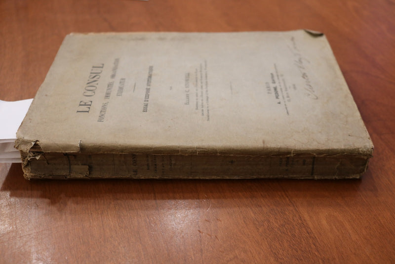 1909 LE CONSUL ESSAI D'EXPOSE SYSTEMATIQUE - INSCRIRED - SOFTCOVER BOOK - K 3191