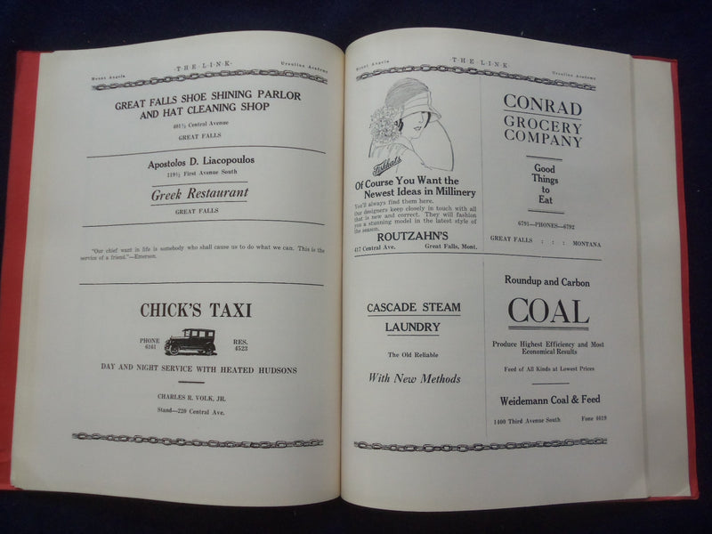 1923 THE LINK URSULINE ACADEMY YEARBOOK - GREAT FALLS, MONTANA - YB 3133