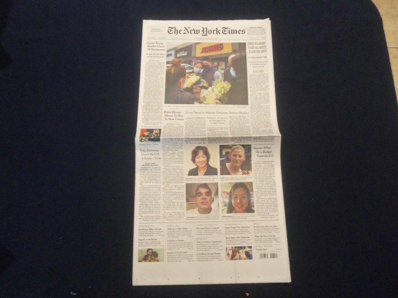 2021 MARCH 20 NEW YORK TIMES - STATES IN HURRY TO GET ADULTS IN LINE FOR SHOTS