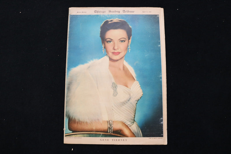 1951 APRIL 15 CHICAGO SUNDAY TRIBUNE MAGAZINE - GENE TIERNEY COVER - E 26243