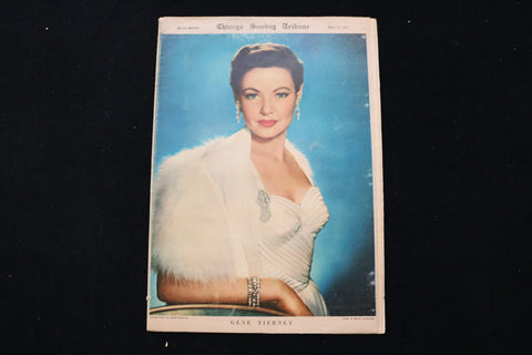 1951 APRIL 15 CHICAGO SUNDAY TRIBUNE MAGAZINE - GENE TIERNEY COVER - E 26243