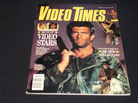 1986 FEBRUARY VIDEO TIMES MAGAZINE - MEL GIBSON MAD MAX FRONT COVER - E 13797