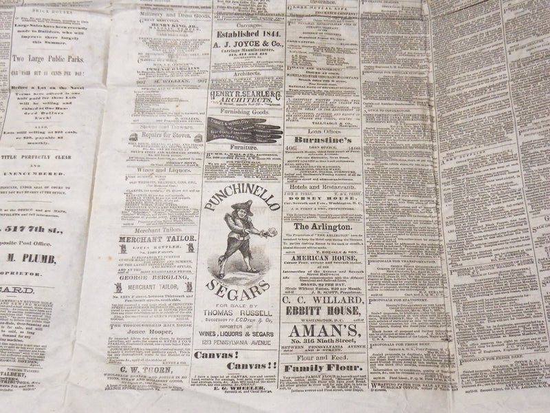 1871 MAY 25 DAILY NATIONAL REPUBLICAN NEWSPAPER - WASHINGTON D. C. - NP 3877E