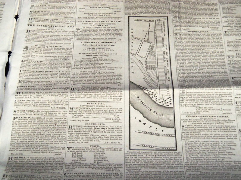 1849 LOWELL DAILY JOURNAL & COURIER NEWSPAPER LOT OF 7 - MASSACHUSESTTS- NP 614D