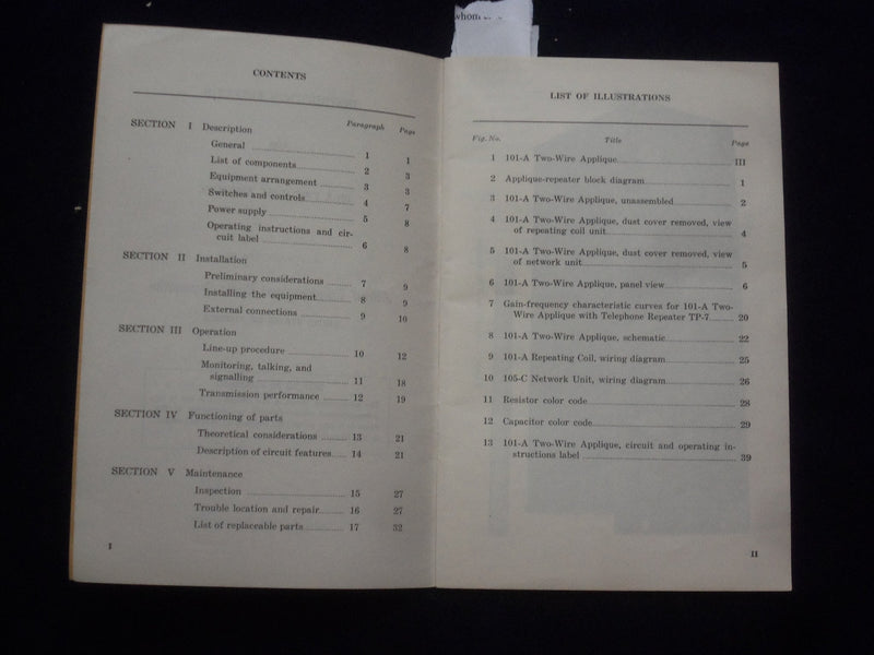 1940'S INSTRUCTION BULLETIN FOR 101-1 TWO-WIRE APPLIQUE SOFTCOVER BOOK - J 9631