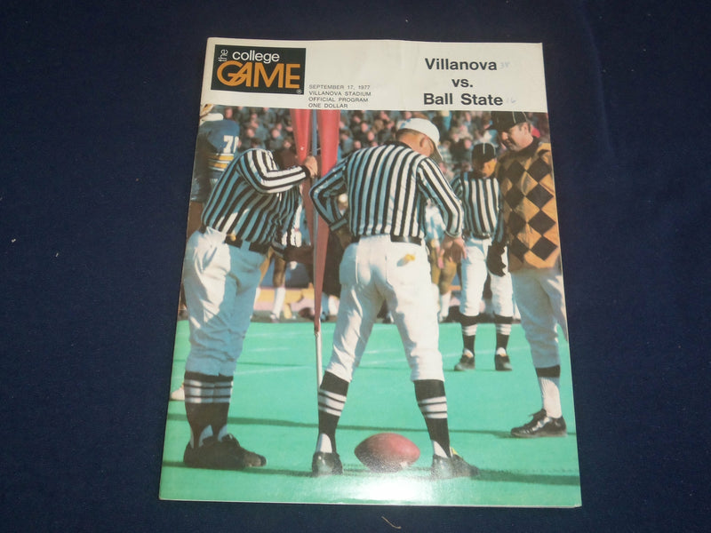 1977 SEP 17 VILLANOVA UNIVERSITY VS BALL STATE UNIV FOOTBALL PROGRAM - ST 4879T