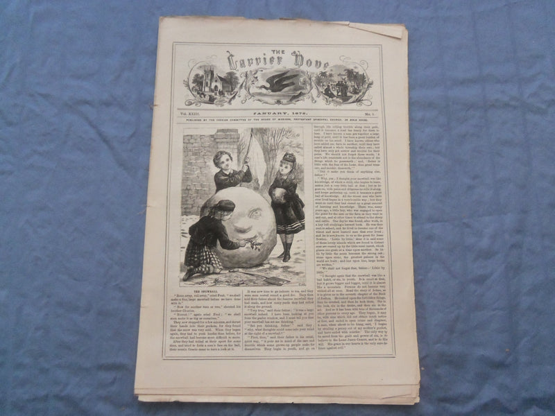 1873-1877 CARRIER DOVE NEWSPAPER -PROTESTAND EPISCOPAL CHURCH-LOT OF 60- NP 8413