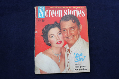 1951 DEC SCREEN STORIES MAGAZINE - AVA GARDNER & CLARK GABLE COVER - E 12813