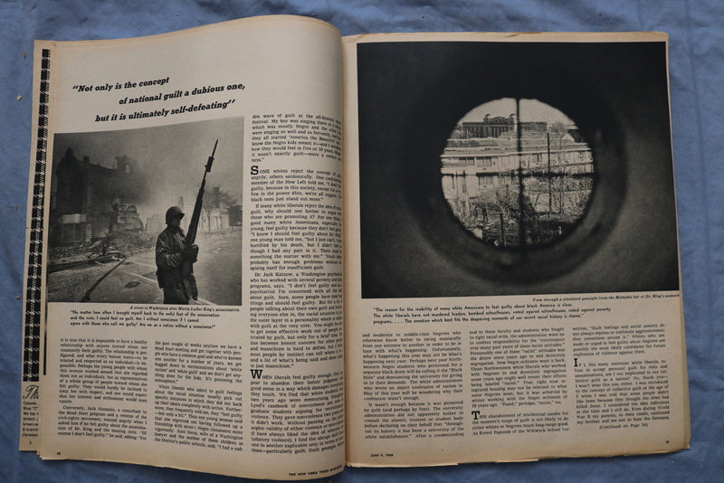 1968 JUNE 9 THE NEW YORK TIMES MAGAZINE - A VIET VET STARTS HOME COVER - NP 8469