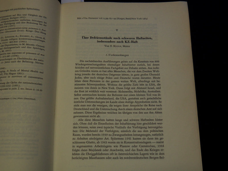 1963 PSYCHISCHE SPATSCHADEN NACH POLITISCHER VERFOLGUNG BOOK - J 9563
