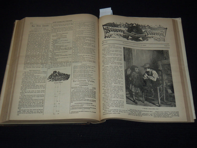 1894-1898 OUR SABBATH VISITOR MAGAZINE BOUND VOLUME - ALFRED CENTRE NY- KD 5403A