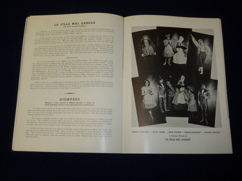 1938-1939 THE NEW MIKHAIL MORDKIN BALLET PROGRAM - VARKAS - CHASE - J 5093