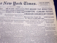 1945 OCT 2 NEW YORK TIMES - FIVE BILLION TAX REDUCTION URGED ON CONGRES - NT 259