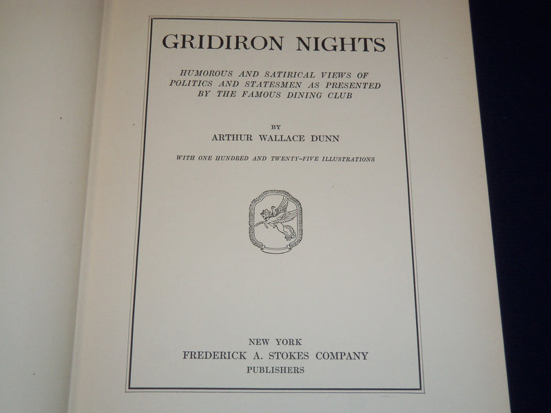 1915 GRIDIRON NIGHTS BY ARTHUR WALLACE DUNN BOOK - NICE ILLUSTRATIONS - KD 910H