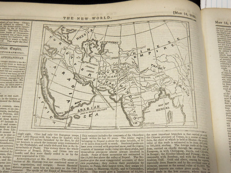1842 JAN-JUL THE NEW WORLD JOURNAL BOUND VOLUME - DICKENS - LONGFELLOW - R 731P