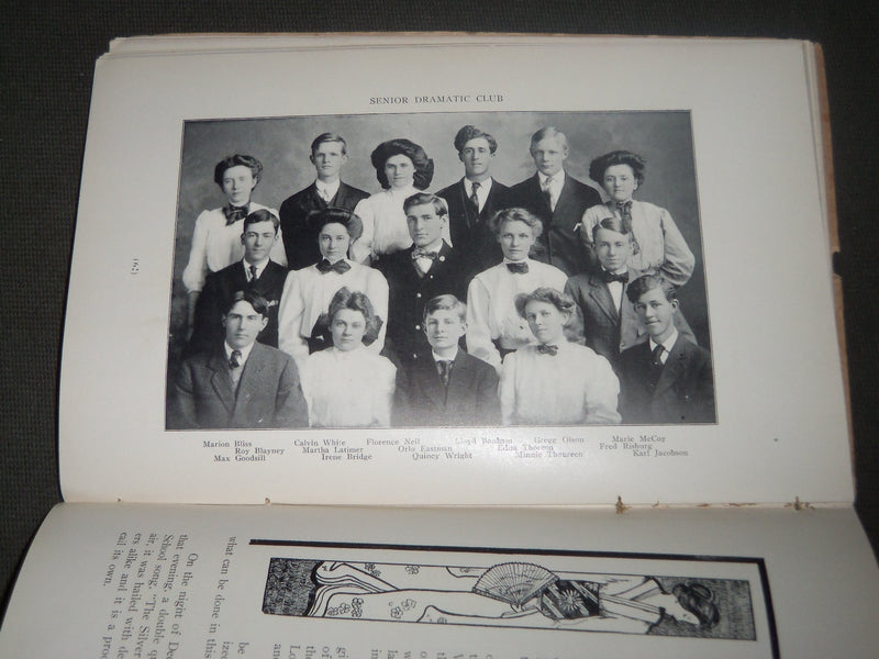 1908 & 1911 THE REFLECTOR GALESBURG HIGH SCHOOL YEARBOOK LOT OF 2 - YB 1423