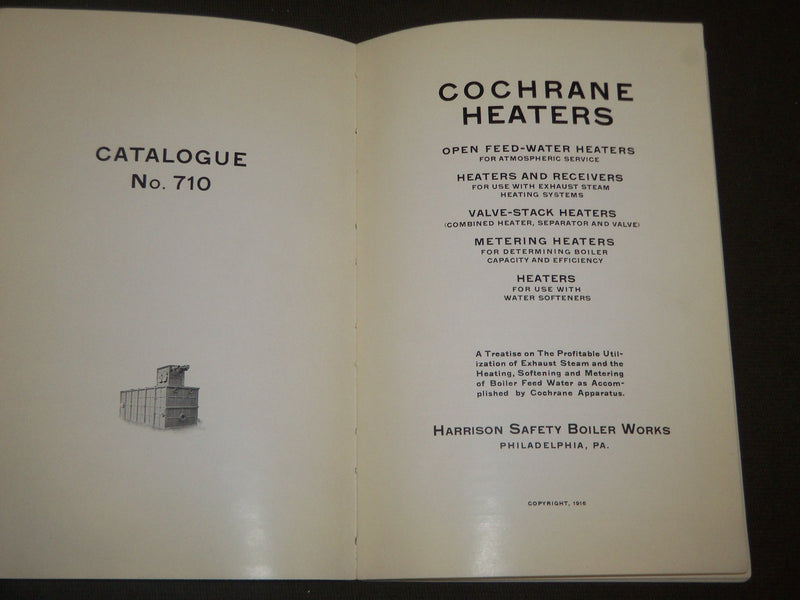 1916 COCHRANE HEATERS FOR STEAM POWER PLANTS CATALOG #710 - PHILADELPHIA- J 5222