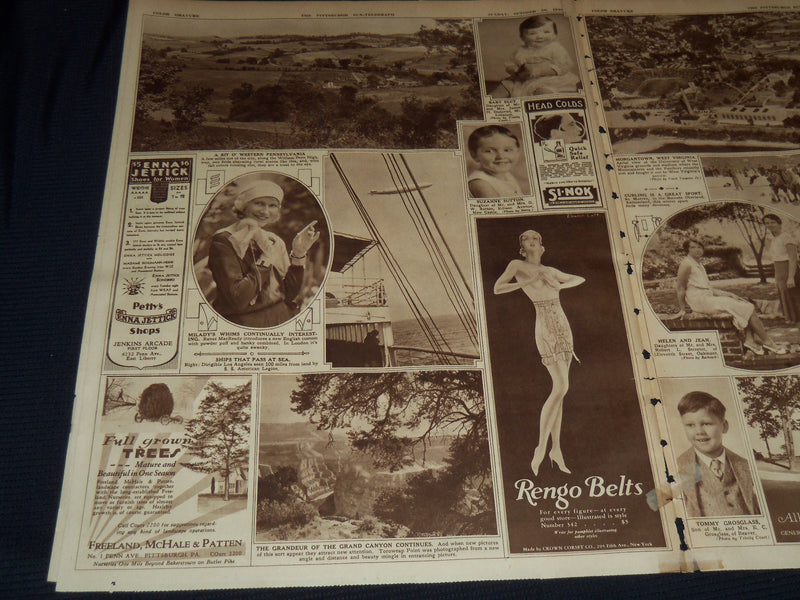 1930 OCTOBER 26 PITTSBURGH SUN TELEGRAPH GRAVURE - COLOR- GIFFORD BEAL - NT 9584