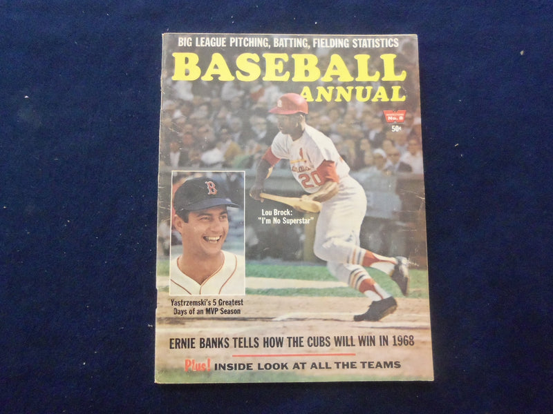 1968 BASEBALL ANNUAL MAGAZINE - CARL YASTRZEMSKI - LOU BROCK - SP 6118V