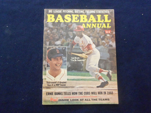 1968 BASEBALL ANNUAL MAGAZINE - CARL YASTRZEMSKI - LOU BROCK - SP 6118V