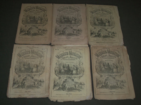 1851-1852 MERRY'S MUSEUM AND PARLEY'S PLAYMATE MAGAZINE LOT OF 6 - WR 1180L