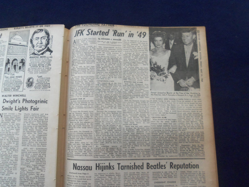 1965 MAY 21 BOSTON RECORD AMERICAN NEWSPAPER- PUPILS IN 40 MI. BUSSING - NP 6295