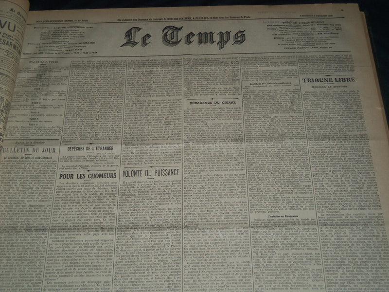 1932 JANUARY-MARCH LE TEMPS FRENCH NEWSPAPER BOUND VOLUME - VB 6