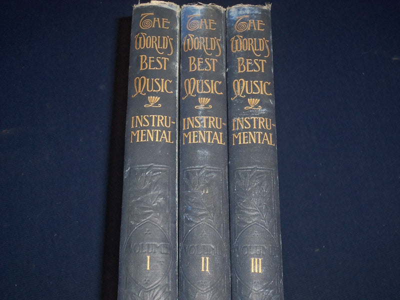 1906 WORLD'S BEST MUSIC INSTRUMENTAL VOLUME LOT OF 3 - ILLUSTRATIONS - KD 3068