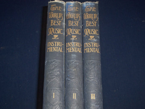 1906 WORLD'S BEST MUSIC INSTRUMENTAL VOLUME LOT OF 3 - ILLUSTRATIONS - KD 3068