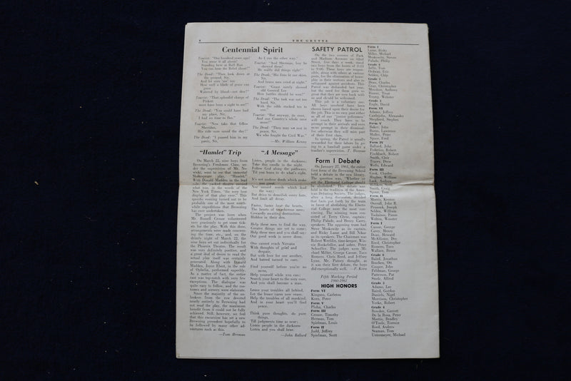 1961 THE GRYTTE NEWSPAPER - BROWNING SCHOOL - LOT OF 2 - K 1615