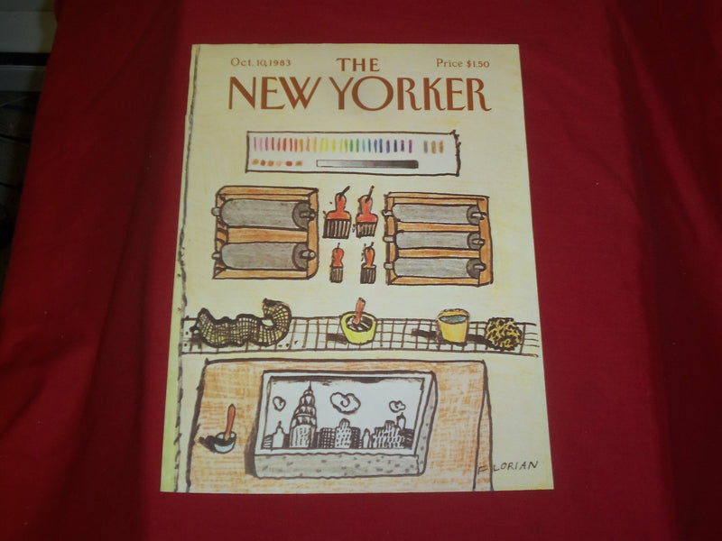 1983 OCTOBER 10 NEW YORKER MAGAZINE FRONT COVER ONLY - GREAT ART FOR FRAMING