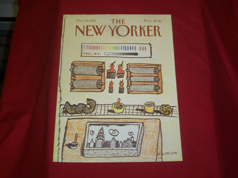 1983 OCTOBER 10 NEW YORKER MAGAZINE FRONT COVER ONLY - GREAT ART FOR FRAMING