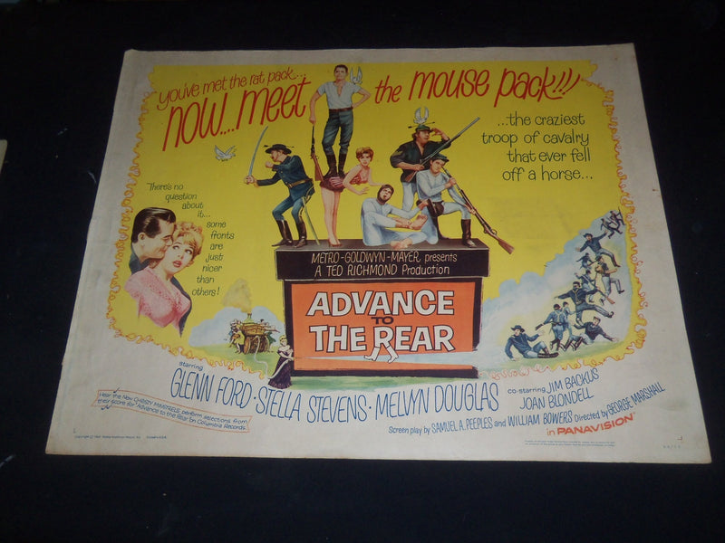1964 ADVANCE TO THE REAR 1/2 SHEET MOVIE POSTER-GLENN FORD, STELLA STEVENS-P 470