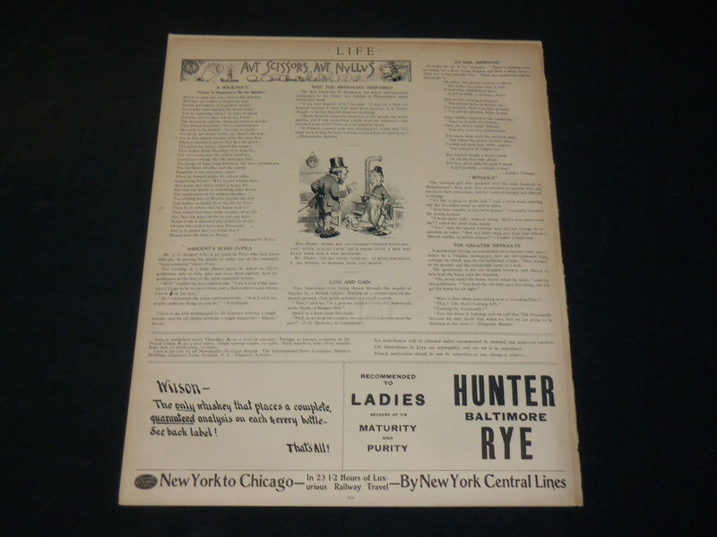 1906 SEPTEMBER 13 LIFE MAGAZINE - THE DIFFERENCE - NICE ILLUSTRATIONS - B 4590O