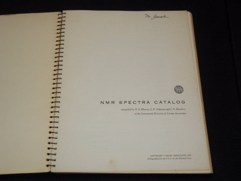 1962-1963 NMR HIGH RESOLUTION SPECTRA CATALOGS VOLUME 1 & 2 - SPIRAL - R 732F