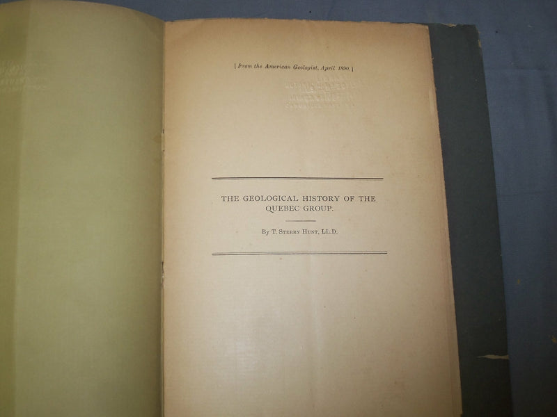 1890 THE GEOLOGICAL HISTORY OF THE QUEBEC GROUP - J 4893