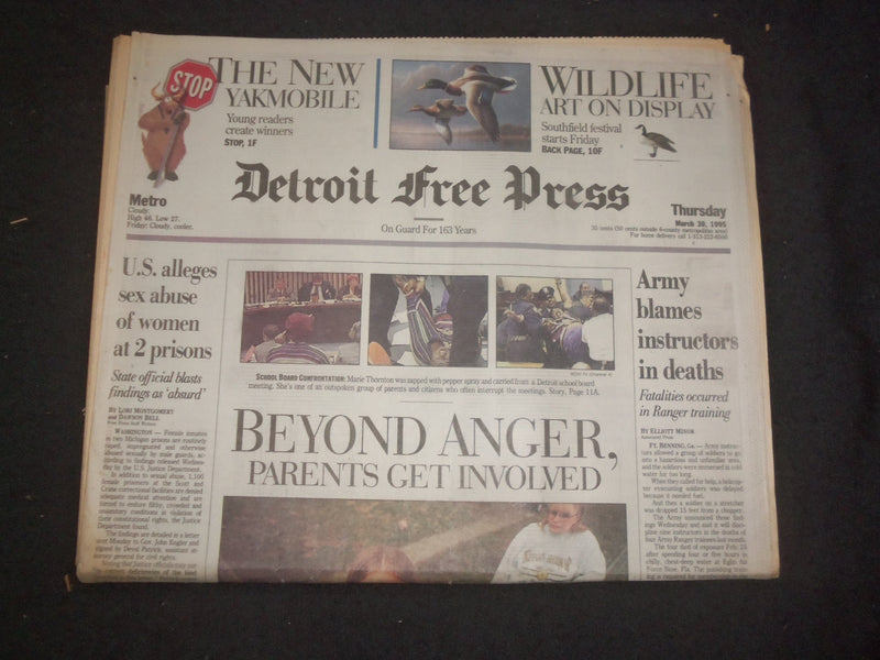 1995 MAR 30 DETROIT FREE PRESS NEWSPAPER -SEX ABUSE OF WOMEN AT PRISONS- NP 7656