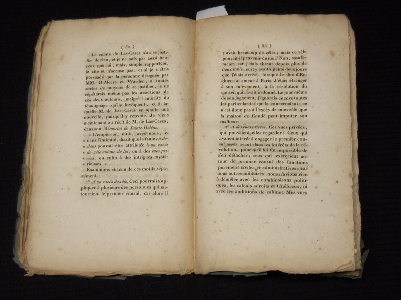 1823 OCTOBER EXTRAIT DES MEMORIES DE M. KLE DUC DE ROVIGO FRENCH BOOK - K 88