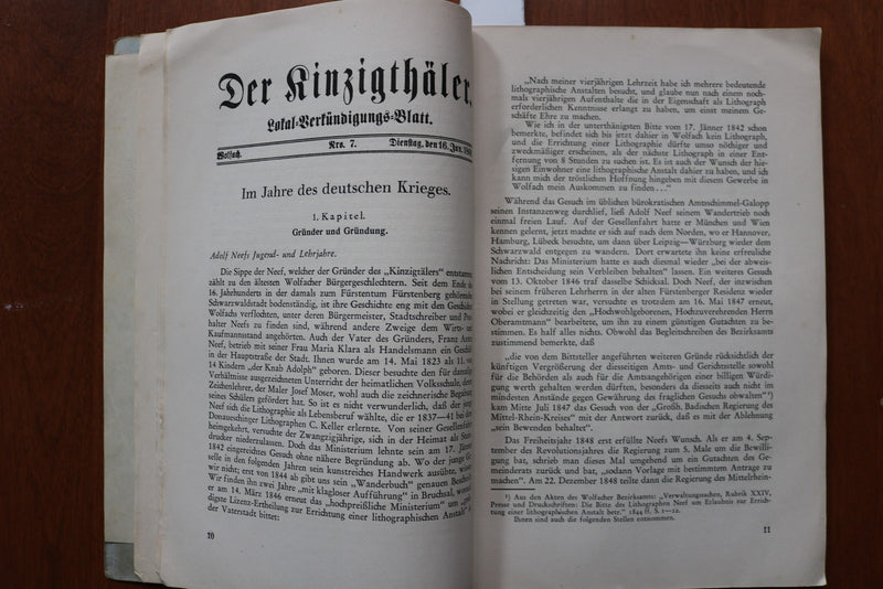 1939 DIE GESCHICHTE DES KINZIGTALER BY WILHELM SANDFUCHS - SOFTCOVER - K 3243