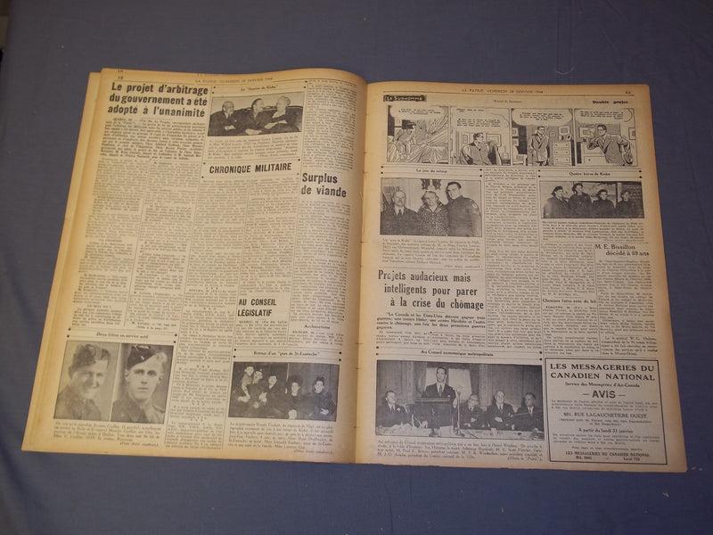 1944 JAN 28 LA PATRIE NEWSPAPER-BATAILLE FAIT RAGE DANS LES RUES DE ROME-FR2402