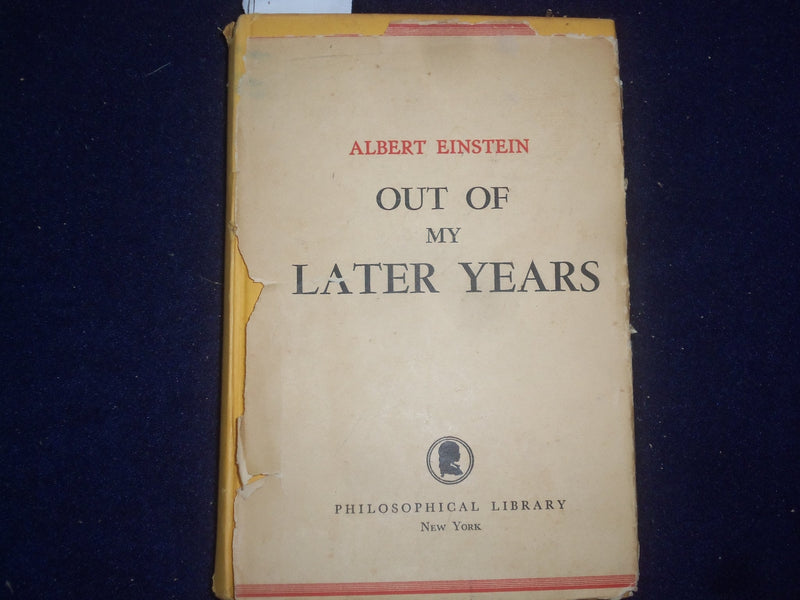 1950 OUT OF MY LATER YEARS HARDCOVER BOOK BY ALBERT EINSTEIN - KD 9115