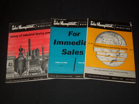 1958 SALES MANAGEMENT MAGAZINE OF MARKETING LOT OF 3 ISSUES - WR 555F